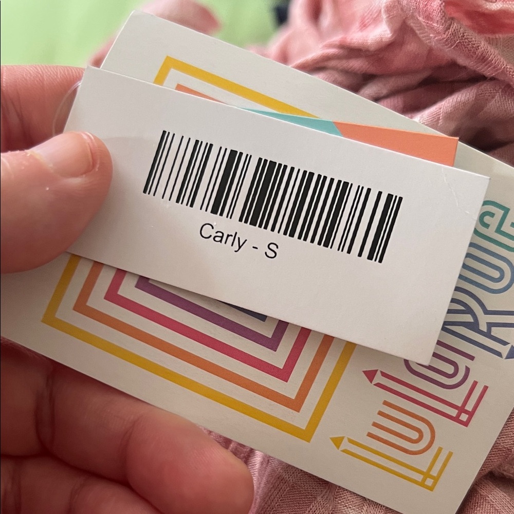 NWT LuLaRoe Pink Carly stripped short Sleeve dress - Picture 10 of 10